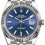 Rolex Datejust 41 Blue Dial Fluted Bezel Jubilee