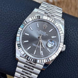 Rolex Datejust 41 Slate Dial Fluted Bezel Jubilee