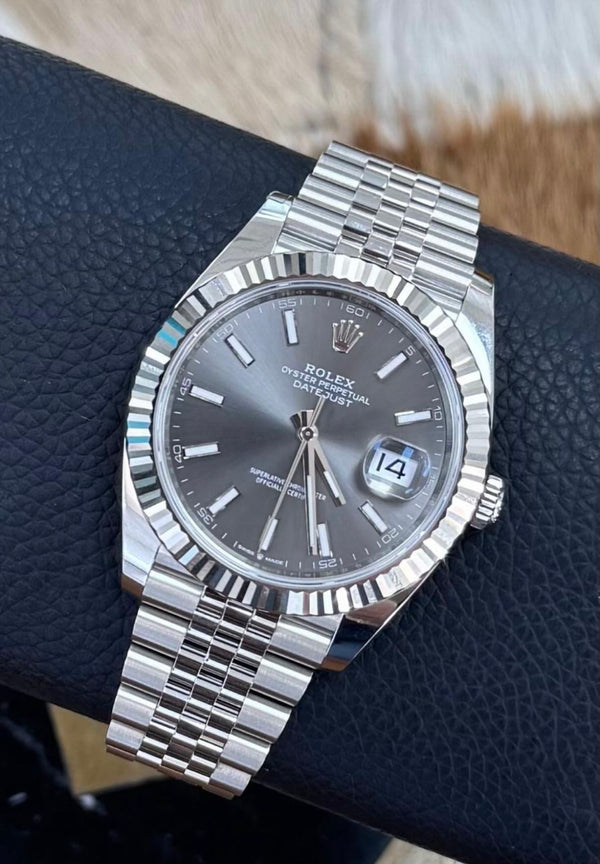 Rolex Datejust 41 Slate Dial Fluted Bezel Jubilee