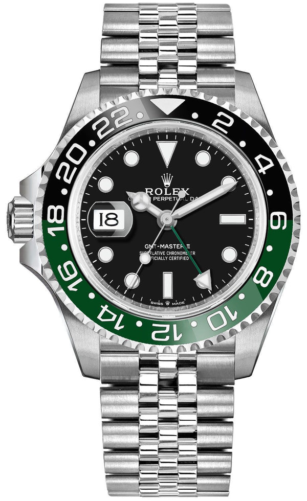 Rolex GMT-Master II Sprite Black Green Bezel Black Dial Jubilee