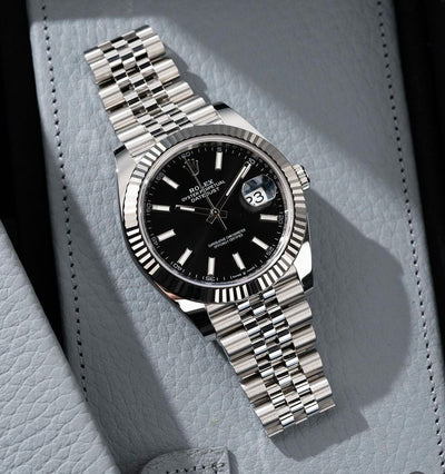 Rolex Datejust 41 Black Dial Fluted Bezel Jubilee