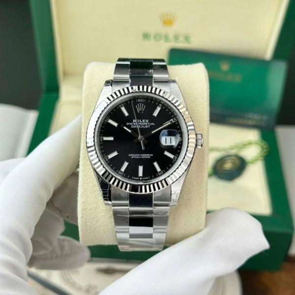 Rolex Datejust 41 Black Dial Smooth Bezel Oyster