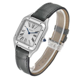 Cartier Santos-Dumont White Dial Grey Alligator Strap