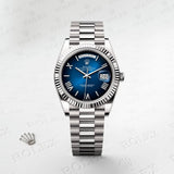 Rolex Day-Date 40 Blue Roman Numeral Dial President Bracelet