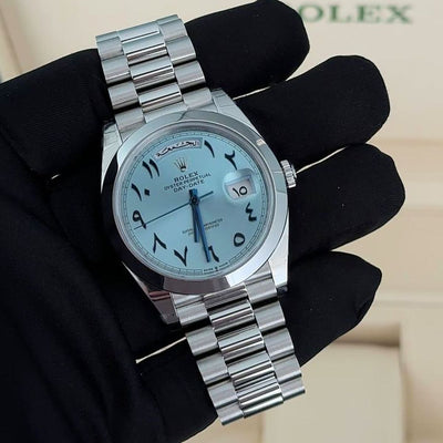 Rolex Day-Date 40 Ice Blue Arabic Dial President