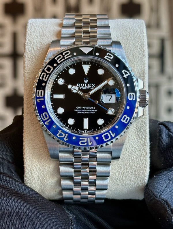 Rolex GMT-Master II Batman Black Blue Bezel Black Dial Jubilee
