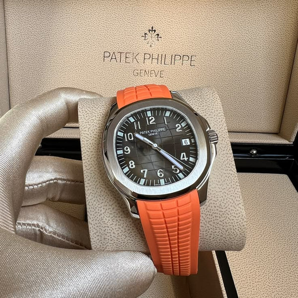 Patek Philippe Aquanaut 5968A Chronograph Black Dial Orange Strap
