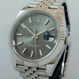 Rolex Datejust 41 Rhodium Sunburst Dial Fluted Bezel Jubilee