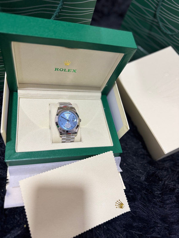 Rolex Day-Date 40 Ice Blue Arabic Dial President Platinum