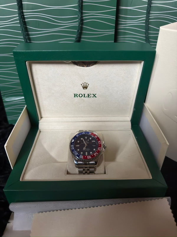 Rolex GMT-Master II Pepsi Bezel Stainless Jubilee Bracelet