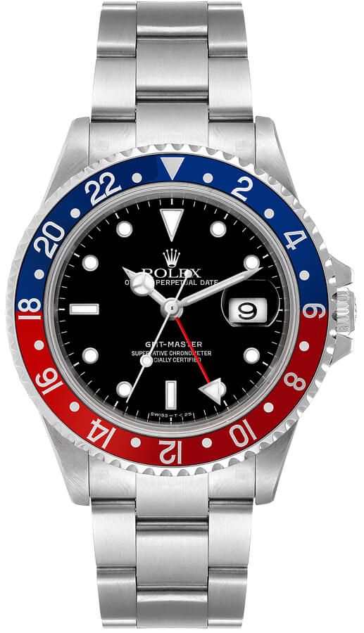 Rolex GMT-Master II Pepsi Red Blue Bezel Black Dial Jubilee