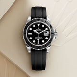 Rolex Yacht-Master 42 White Gold Black Dial Oysterflex