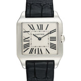 Cartier Santos-Dumont White Dial Black Alligator Strap