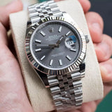 Rolex Datejust 41 Dark Slate Smooth Bezel Jubilee