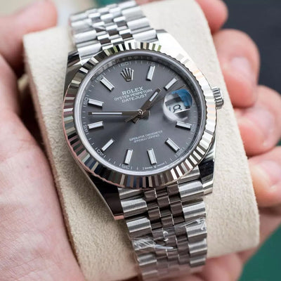 Rolex Datejust 41 Dark Slate Smooth Bezel Jubilee